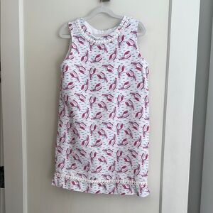 Kids Sleeveless Dress with Pink Lobster Print